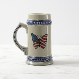 Caneca De Cerveja Borboleta EUA Flag Sublimation-62614