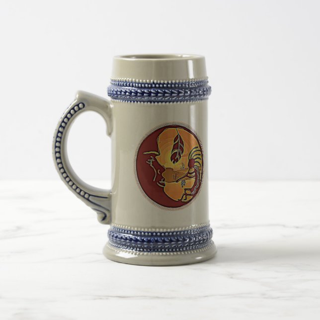 Caneca De Cerveja Botão Paisagem - Lua Kokopelli Feather 1 (Esquerda)