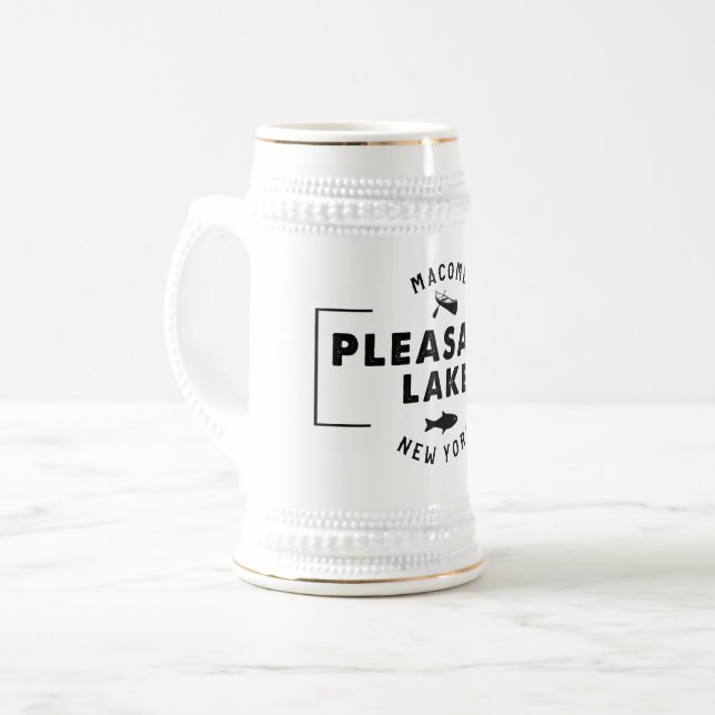 Caneca de cerveja branca/Dourado do lago agradável (Frente Esquerda)