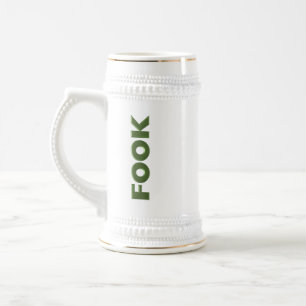Caneca de cerveja branca vertical com trilha doura
