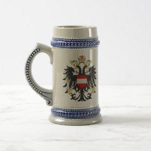 Caneca De Cerveja Brasão de armas da bandeira da Áustria-Hungria na