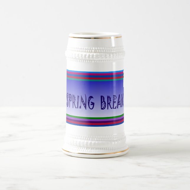 Caneca De Cerveja Break de primavera e árvore de palma - (Centro)