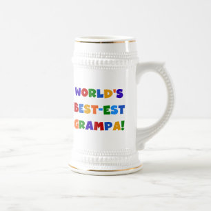 Caneca De Cerveja "Bright Colors World's Best Grampa Gifts"