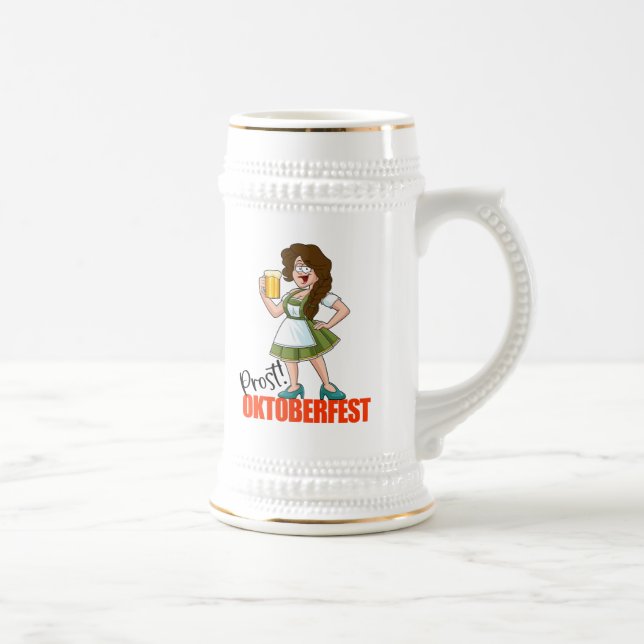 Caneca De Cerveja Brincadeira Oktoberfest Girl com Cerveja (Direita)