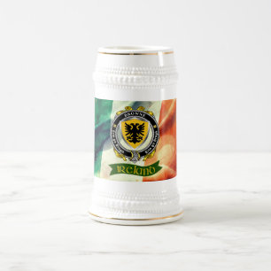 Caneca De Cerveja Browne Personalised Irish Crachá w/Irish Flag