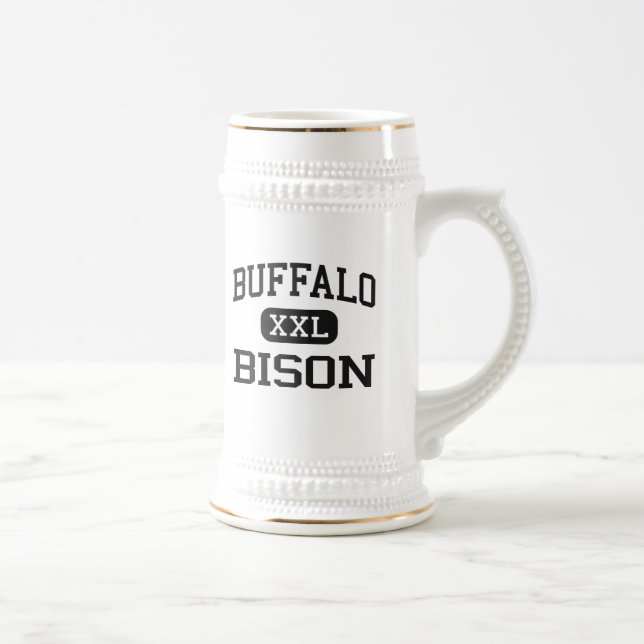 Caneca De Cerveja Búfalo - bisonte - segundo grau - búfalo Wyoming (Direita)