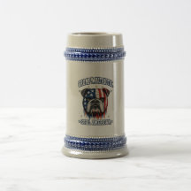 Caneca de Cerveja Bulldog Patriota Mal-Humorado de