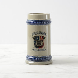 Caneca de Cerveja Bulldog Patriota Mal-Humorado de
