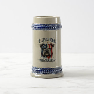 Caneca de Cerveja Bulldog Patriota Mal-Humorado de