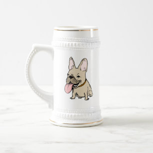 Caneca De Cerveja Bulldogue Francês Engraçado com Língua Enorme Para