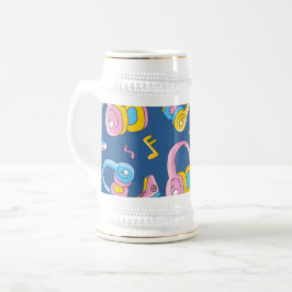 Caneca De Cerveja Bunter Musikmix em rosa, blau, gelb