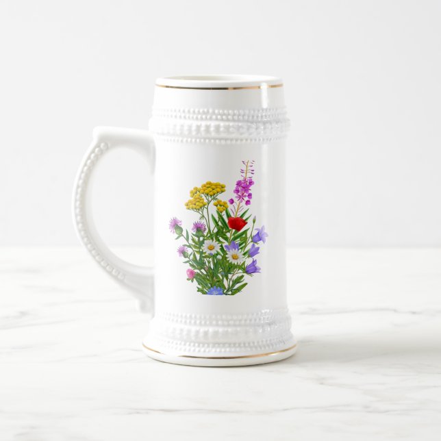 Caneca De Cerveja Buquê de flor selvagem-23387 (Esquerda)