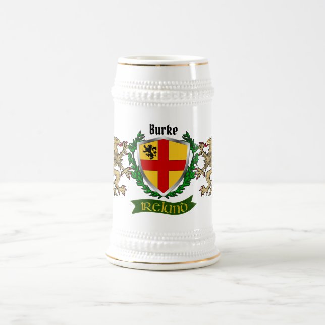 Caneca De Cerveja Burke Irish Shield Personalizado (Centro)