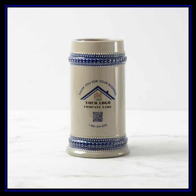 Caneca De Cerveja Business Obrigado Logotipo Personalizado Código QR (Criador carregado)