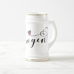 Caneca De Cerveja Büsingen Bandeira Coração, Büsingen am Hochrhein