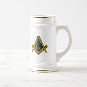 Caneca De Cerveja Bússola Maçônica Negra e Branco