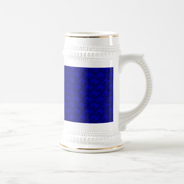 Caneca De Cerveja Cabeças de cavalo em artdeco azul (Direita)