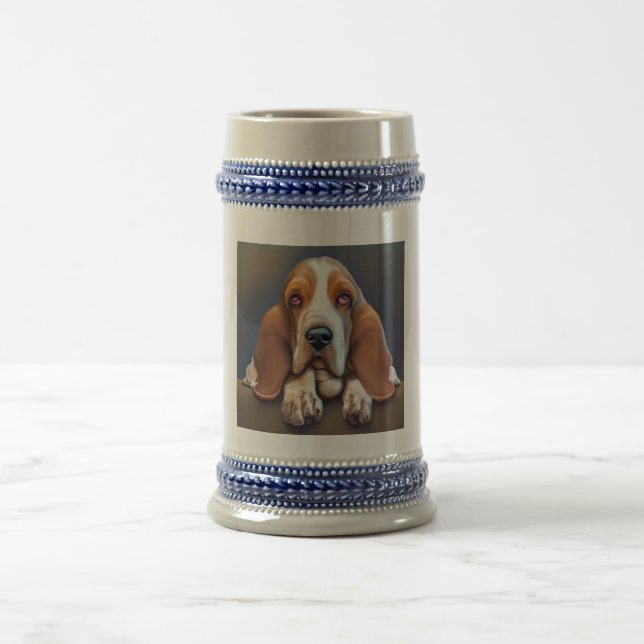 Caneca De Cerveja Cachorro Basset - Retrato Cachorro (Centro)