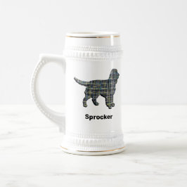 Caneca De Cerveja Cachorro Espanhol do Sprocker - Linha Amarelo e Pr