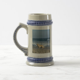 Caneca De Cerveja Cachorro Na Praia