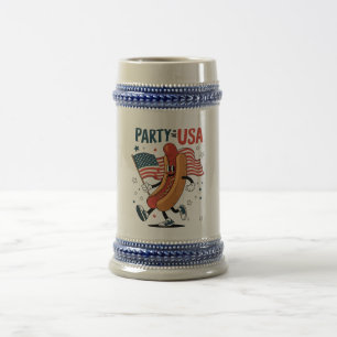 Caneca De Cerveja Cachorro-quente 4 de julho fogos de artifício Dia 