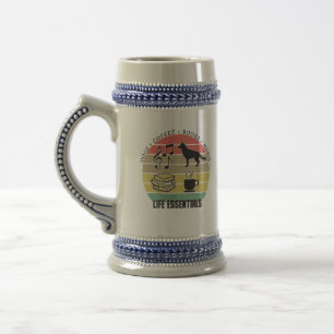 Caneca De Cerveja Cachorros Essenciais Da Vida, Café, Livros, Música