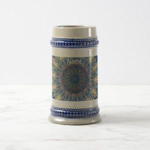 Caneca De Cerveja Caleidoscópio Blue Chakra Thunder_Cove 