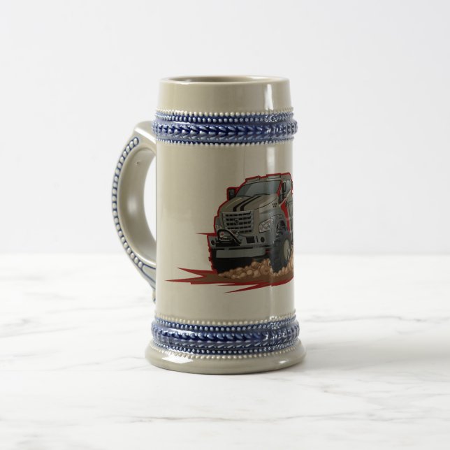 Caneca De Cerveja Caminhão de desenho animado (Frente Esquerda)