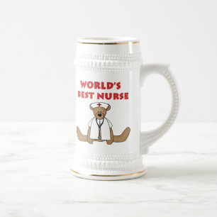 Caneca De Cerveja Camisas e presentes da melhor enfermeira do mundo