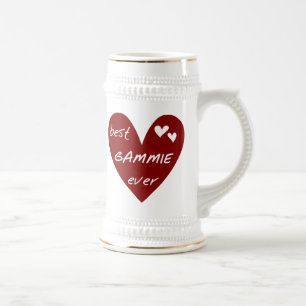 Caneca De Cerveja Camiseta e presentes de Gammie do coração vermelho