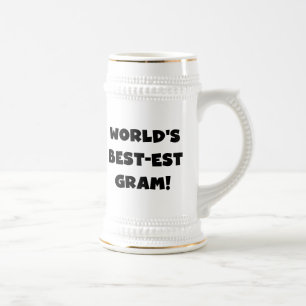 Caneca De Cerveja Camiseta e presentes do texto do preto do grama do