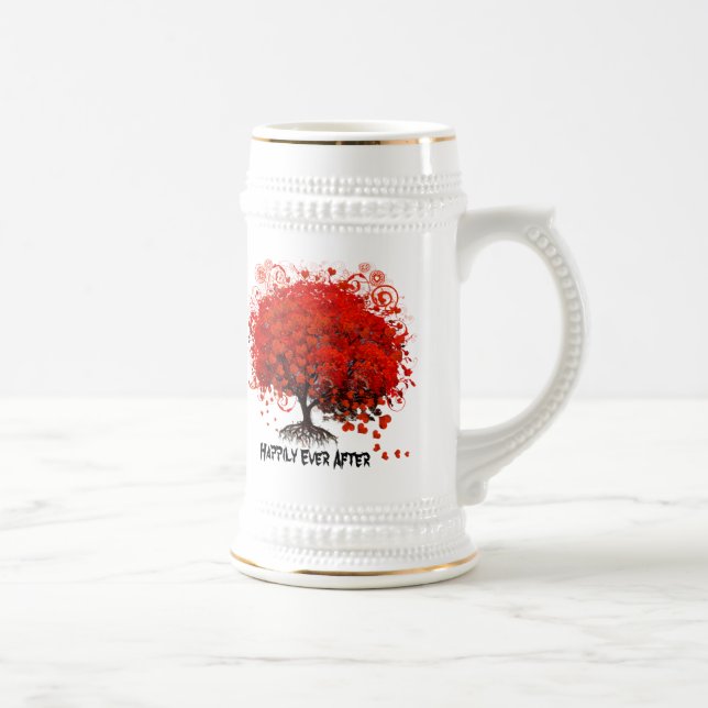 Caneca De Cerveja Camisetas de Casamento Red Tree, Presentes, Adesiv (Direita)