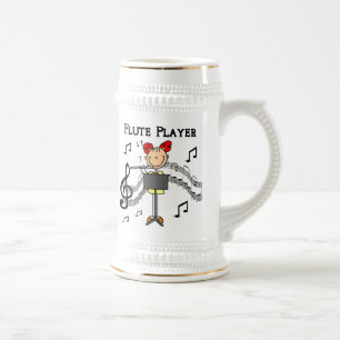 Caneca De Cerveja Camisetas e Presentes da Tocadora de Flauta Menina