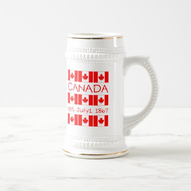 Caneca De Cerveja Canadá Day Maple Leaf Canadian Flag Pattern (Direita)