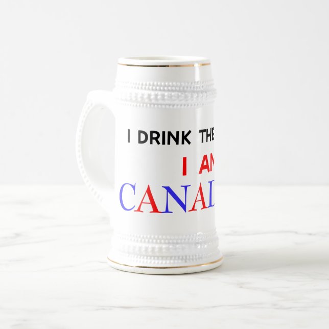 Caneca de cerveja canadense do bebedor (Frente Esquerda)