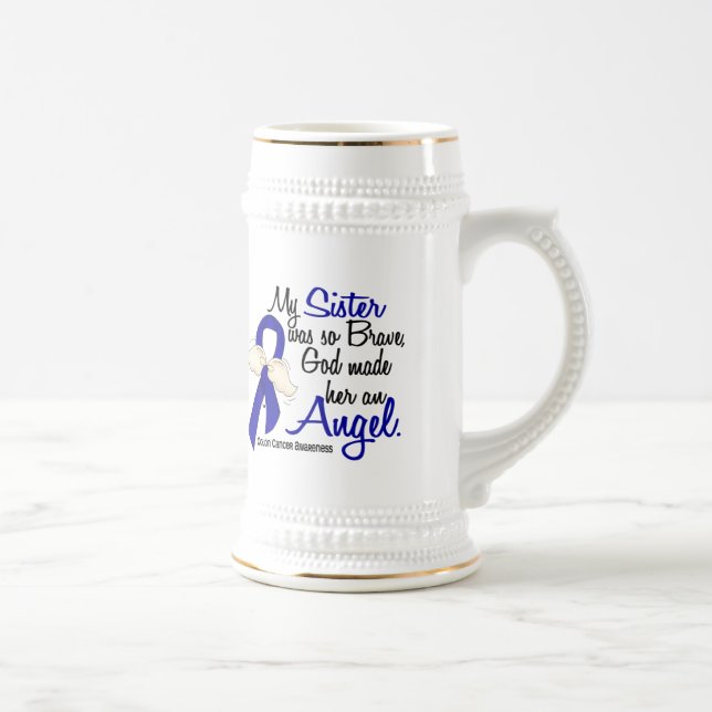 Caneca De Cerveja Cancro do cólon da irmã do anjo 2 (Direita)