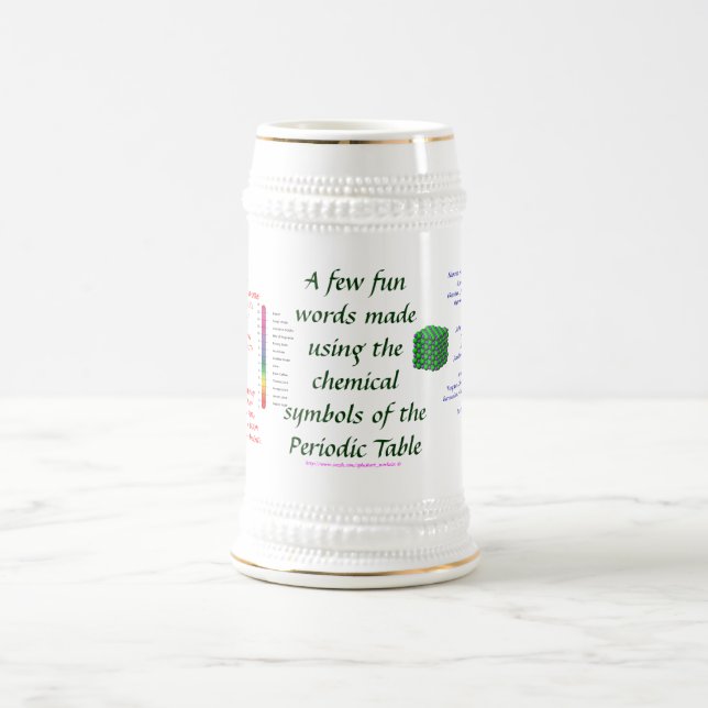 Caneca De Cerveja "Caneca de cerveja da mesa periódica " (Centro)