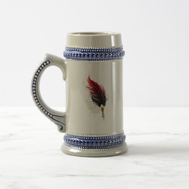 Caneca De Cerveja Caneta pena vermelha com ponta de ouro (Esquerda)