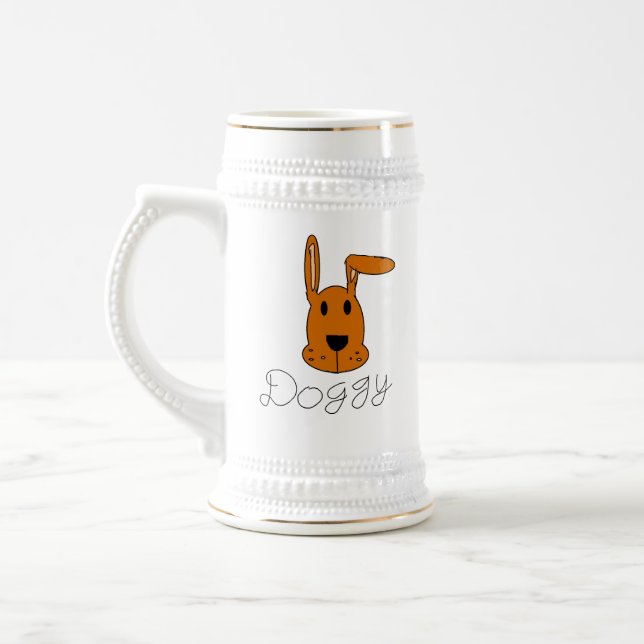 Caneca De Cerveja Cãozinho marrom ligado (Esquerda)