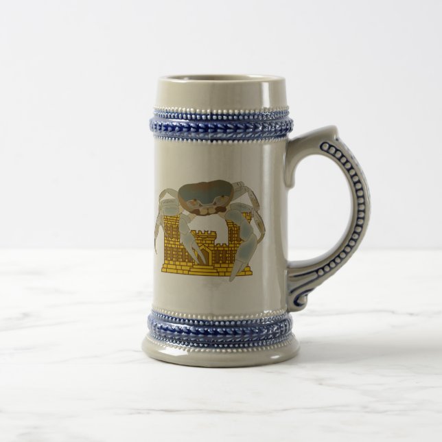 Caneca De Cerveja Caranguejos sobre castelos rachados (Direita)