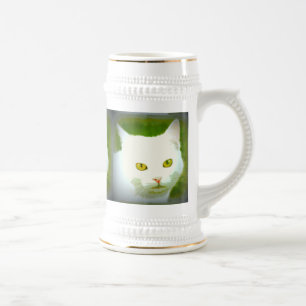 Caneca De Cerveja caras brancas do gato