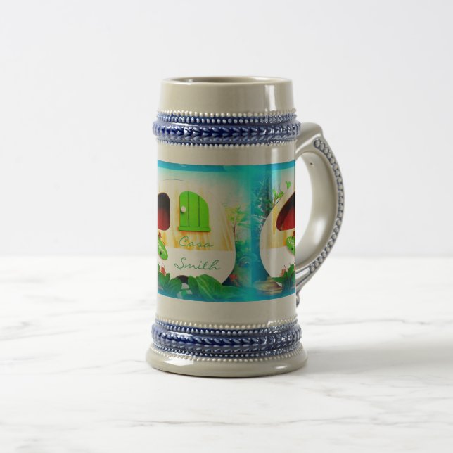 Caneca De Cerveja caravana cigana de casa pequena (Frente Esquerda)