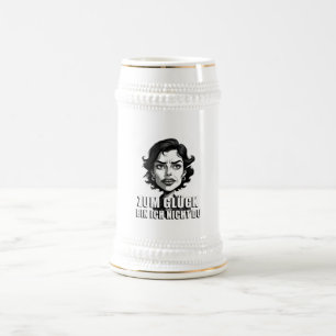 Caneca De Cerveja Caricatura com citação 'Felizmente…'