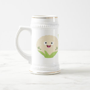 Caneca De Cerveja Caricatura de couve-flor-doce