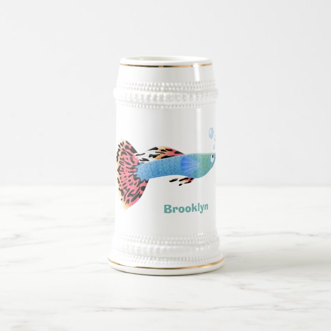 Caneca De Cerveja Cartografia de peixe tropical de rico bonito (Centro)