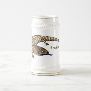 Caneca De Cerveja Cartografia de répteis de lagarto azul