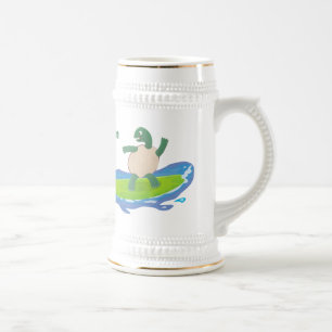 Caneca De Cerveja Cartografia de surfe de tartaruga engraçada