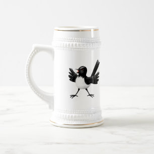 Caneca De Cerveja Cartoon australiano Willie Wagtail personalizado