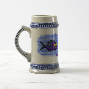 Caneca De Cerveja Cartoon de peixe Piranha