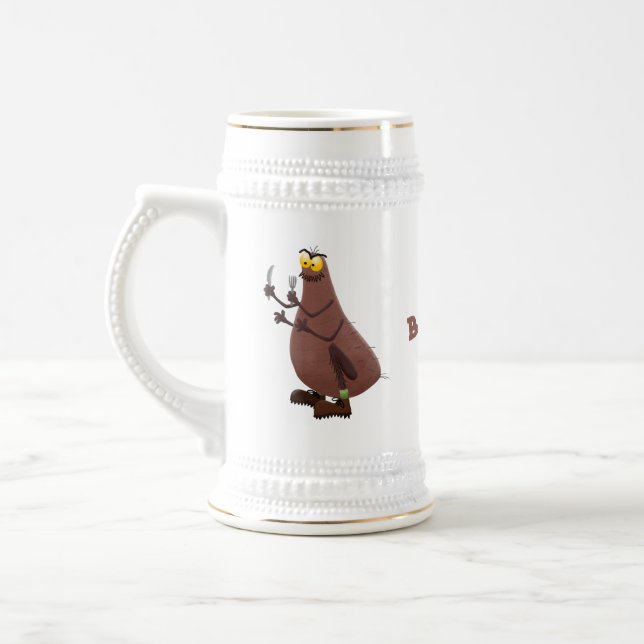 Caneca De Cerveja Cartoon feio e faminto (Esquerda)